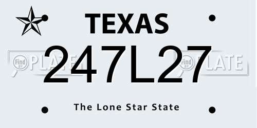 247L27 Texas License Plate