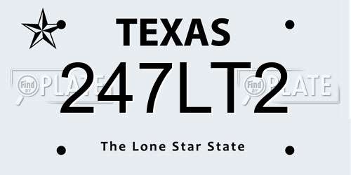 247LT2 Texas License Plate