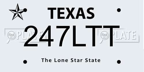 247LTT Texas License Plate