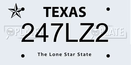 247LZ2 Texas License Plate