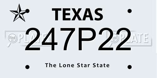 247P22 Texas License Plate