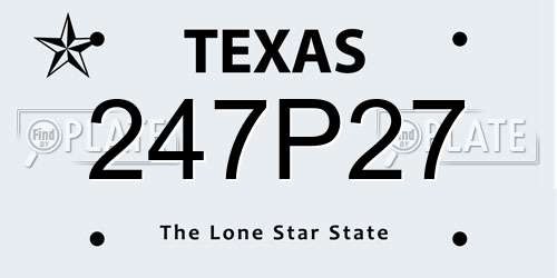 247P27 Texas License Plate