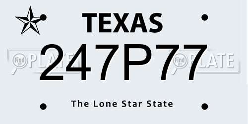 247P77 Texas License Plate