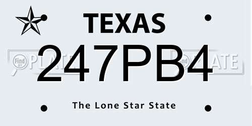 247PB4 Texas License Plate