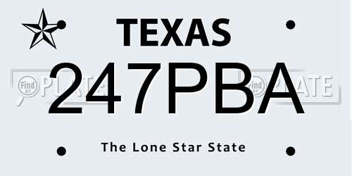 247PBA Texas License Plate