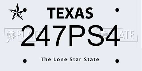 247PS4 Texas License Plate
