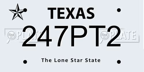 247PT2 Texas License Plate
