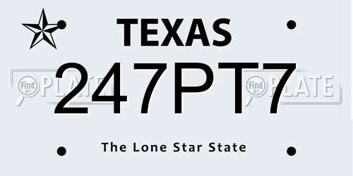 247PT7 Texas License Plate