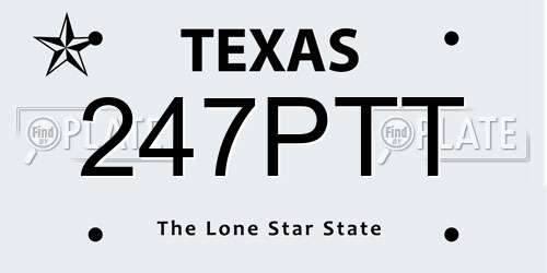 247PTT Texas License Plate