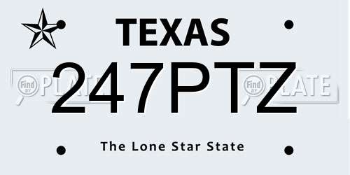 247PTZ Texas License Plate