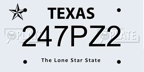 247PZ2 Texas License Plate