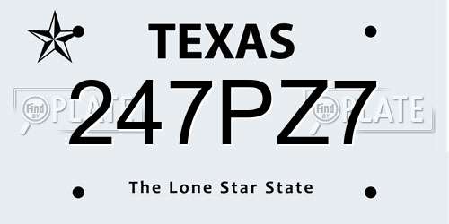 247PZ7 Texas License Plate