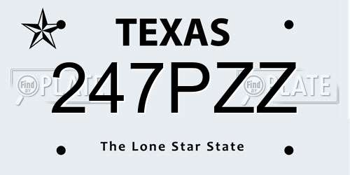 247PZZ Texas License Plate