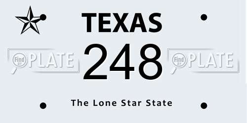 248 Texas License Plate