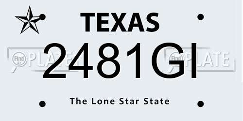 2481GI Texas License Plate