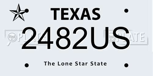 2482US Texas License Plate