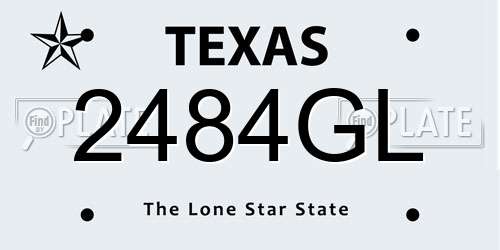 2484GL Texas License Plate