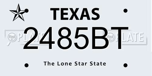 2485BT Texas License Plate