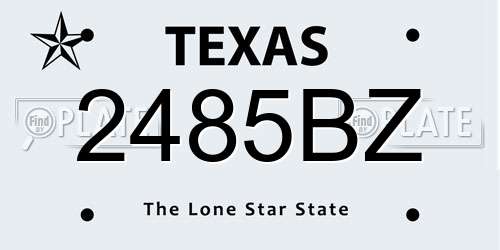 2485BZ Texas License Plate