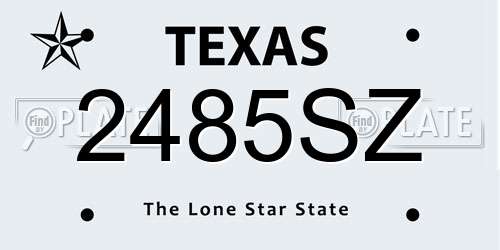 2485SZ Texas License Plate