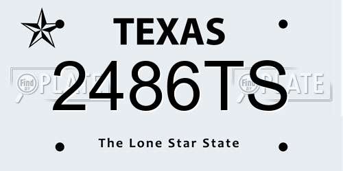 2486TS Texas License Plate