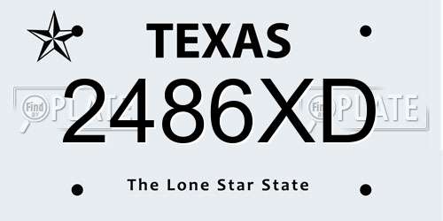 2486XD Texas License Plate