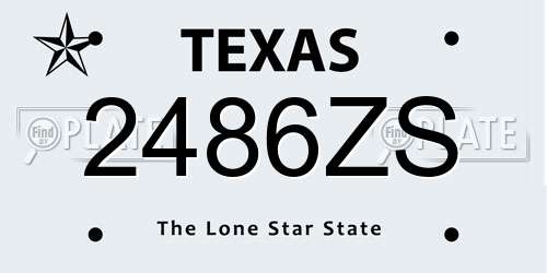2486ZS Texas License Plate