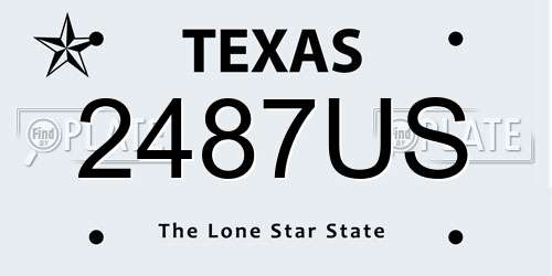 2487US Texas License Plate