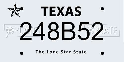 248B52 Texas License Plate