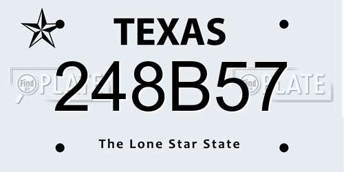 248B57 Texas License Plate