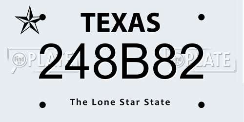 248B82 Texas License Plate