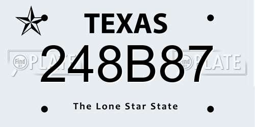 248B87 Texas License Plate