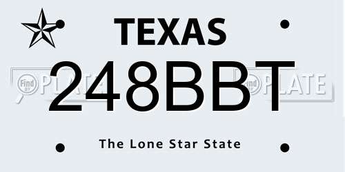 248BBT Texas License Plate