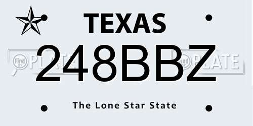 248BBZ Texas License Plate