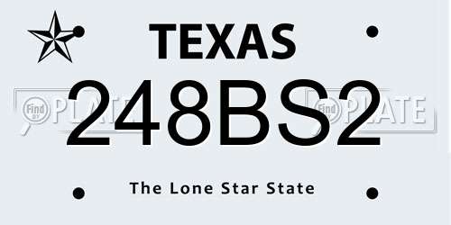248BS2 Texas License Plate