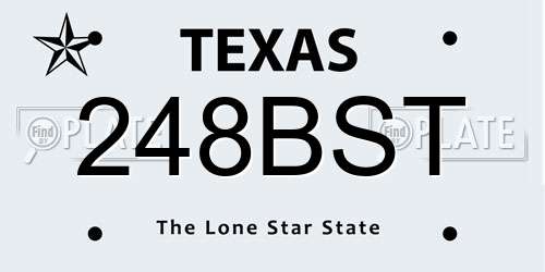 248BST Texas License Plate