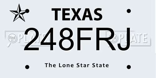 248FRJ Texas License Plate