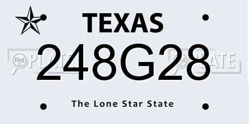 248G28 Texas License Plate