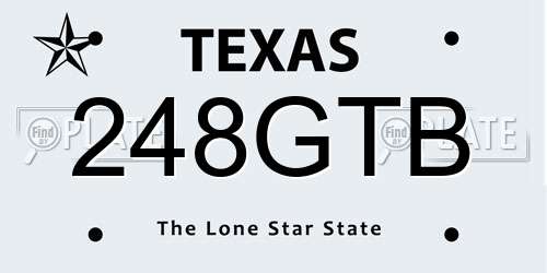 248GTB Texas License Plate
