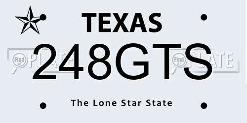 248GTS Texas License Plate