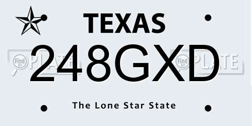 248GXD Texas License Plate