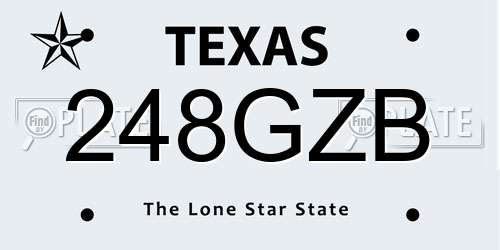 248GZB Texas License Plate