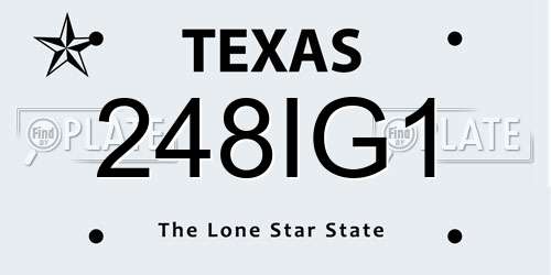 248IG1 Texas License Plate