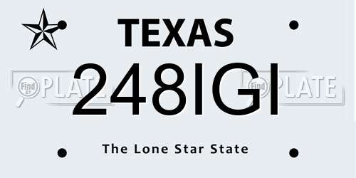 248IGI Texas License Plate