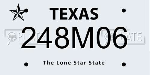 248M06 Texas License Plate