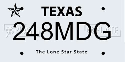 248MDG Texas License Plate