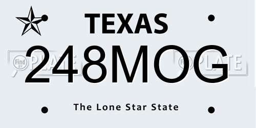 248MOG Texas License Plate
