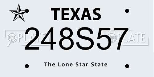 248S57 Texas License Plate