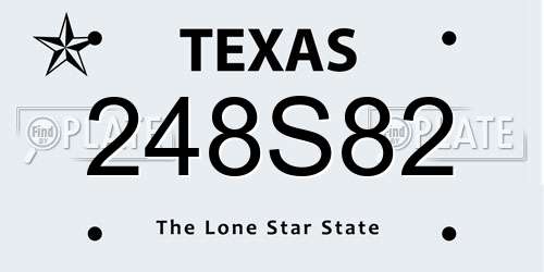 248S82 Texas License Plate