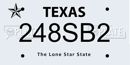 248SB2 Texas License Plate
